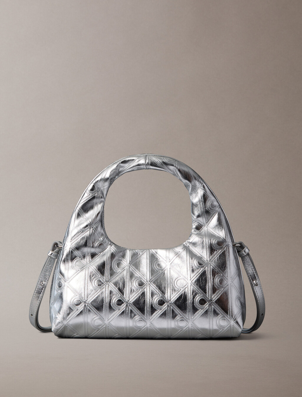 Bolso mini metálico con logo emblemático Puffer