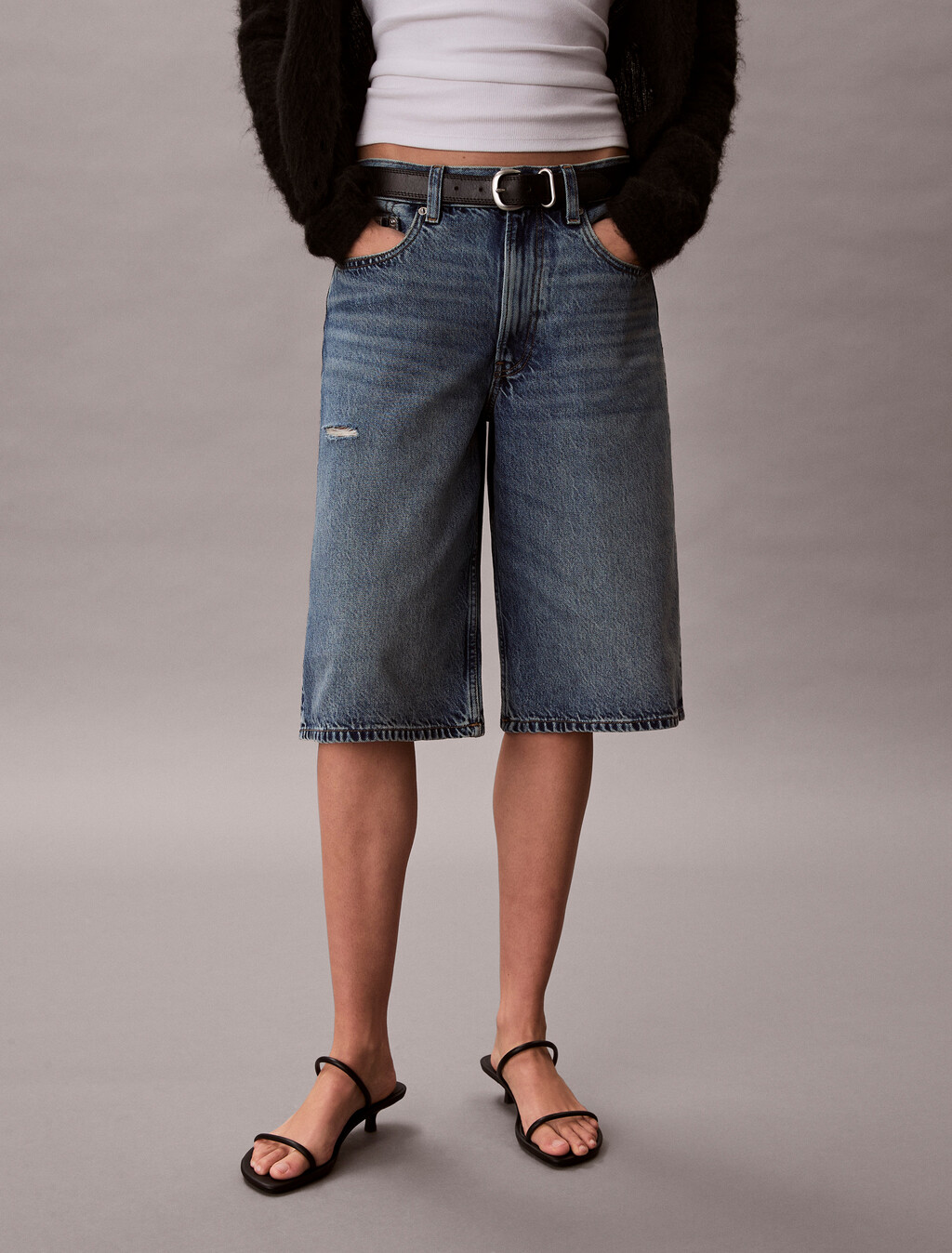 Short de Denim Largo
