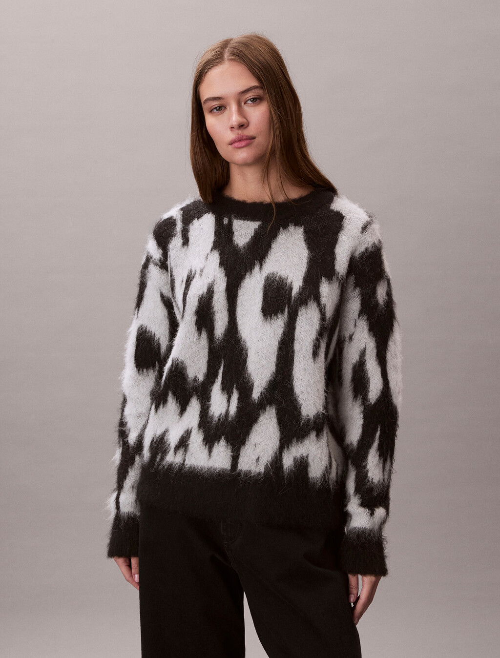 Jersey estampado de mezcla de alpaca cepillada