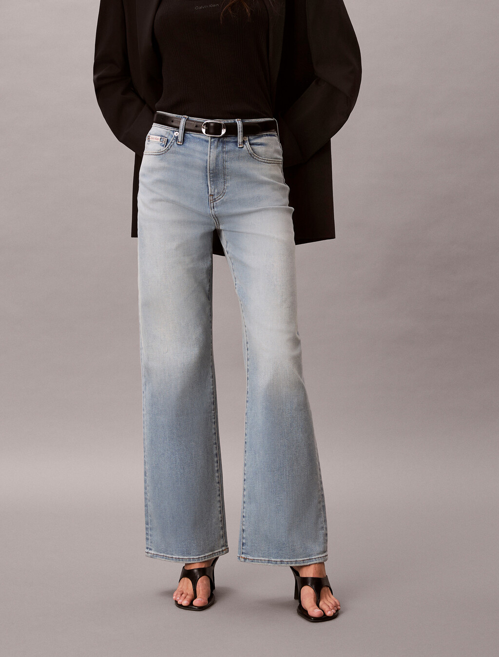 Pantalones vaqueros de pierna ancha de cintura alta 37.5