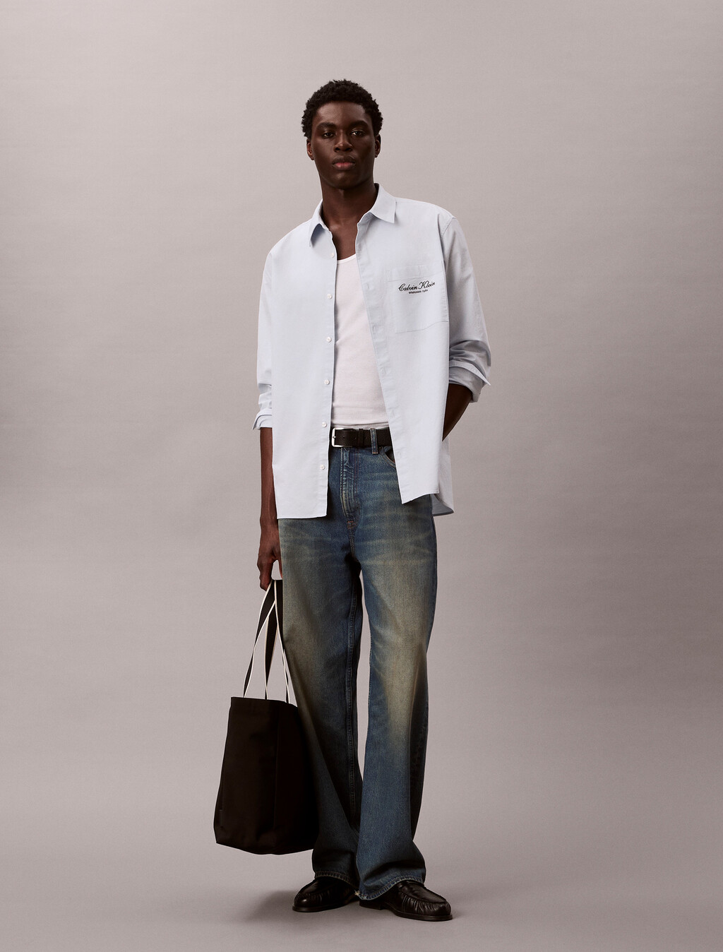 Camisa de algodón Oxford holgada