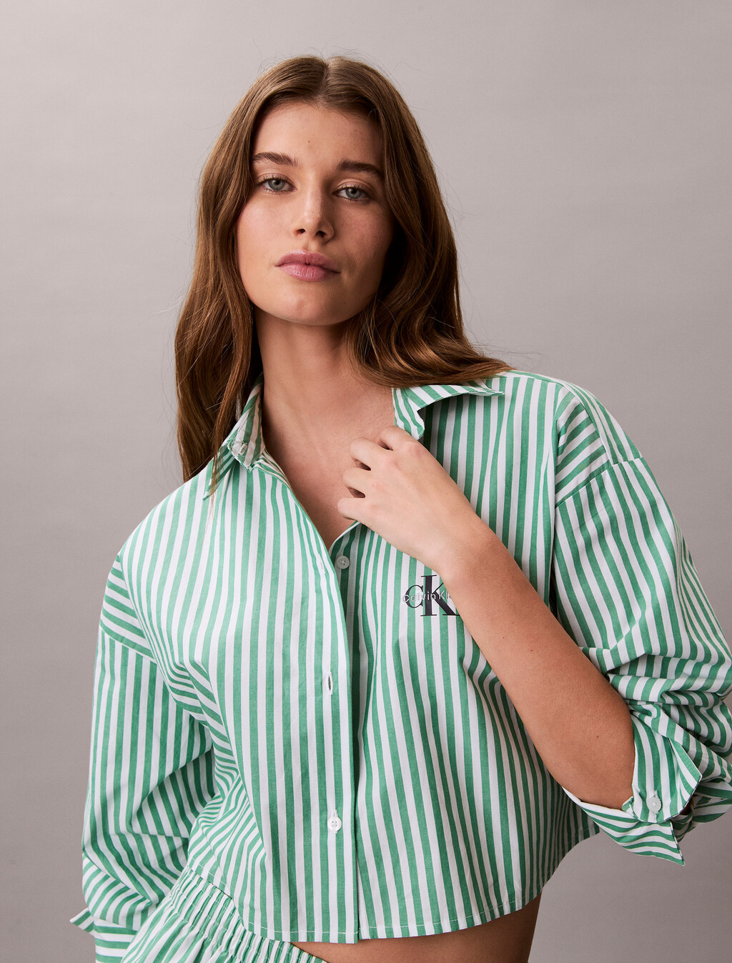 Camisón de algodón popelín corto