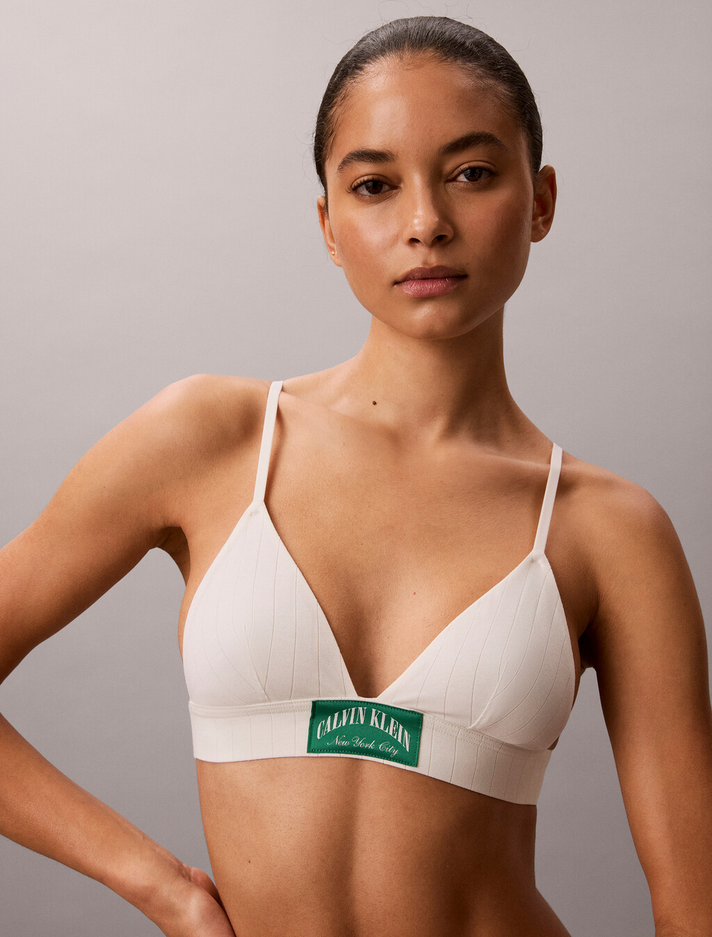 Bralette triangular con forro ligero - Herencia clásico de algodón elástico