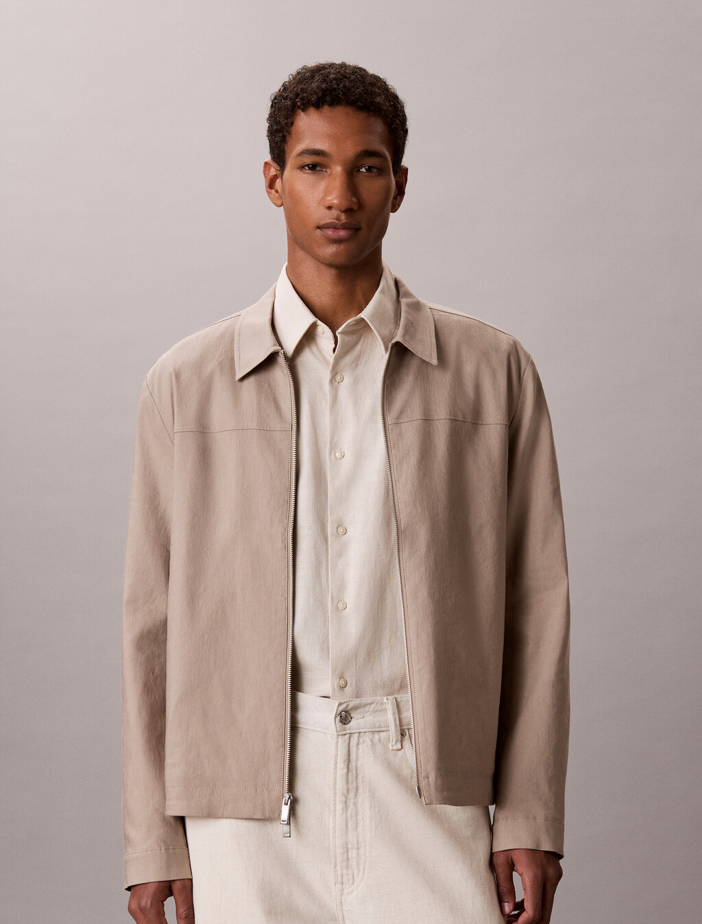 Chaleco de camisa de lino y lyocell