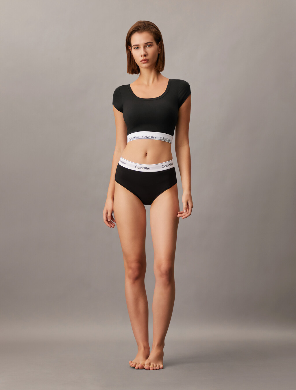 Camiseta de algodón con diseño de icono Bralette