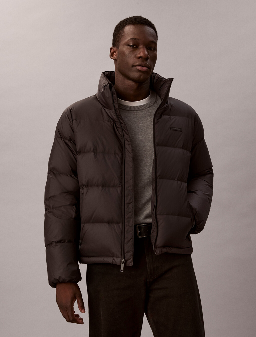 Chaqueta acolchada con canalé