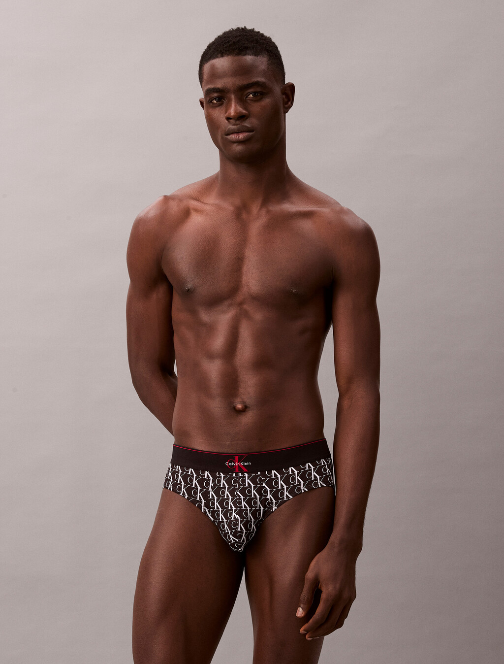 Briefs de cintura baja de microfibra con estampado monograma