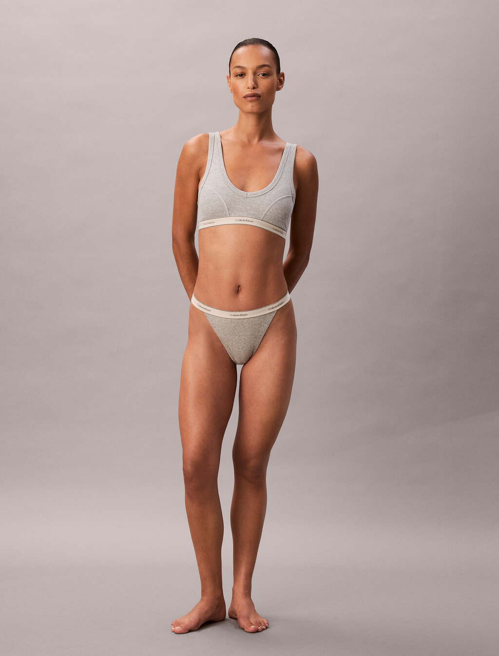Bralette triangular con forro ligero - Algodón heredado elástico