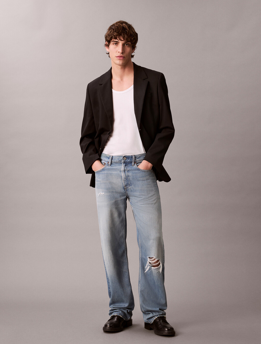 Pantalones Vaqueros Rectos de Años 90 con Mezcla de Tencel