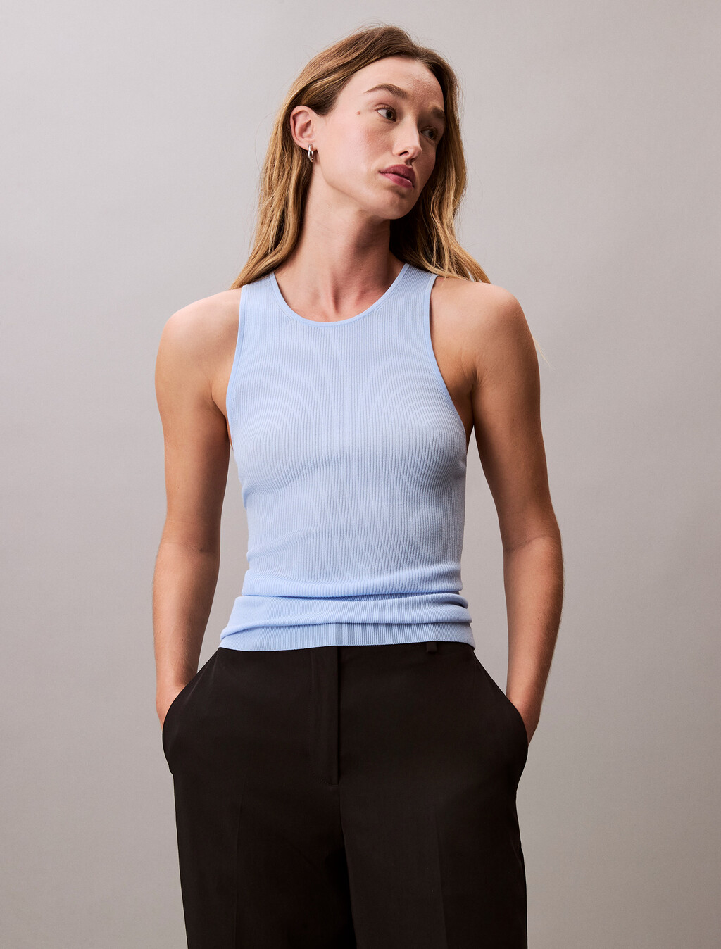 Camiseta sin mangas de mezcla de viscosa