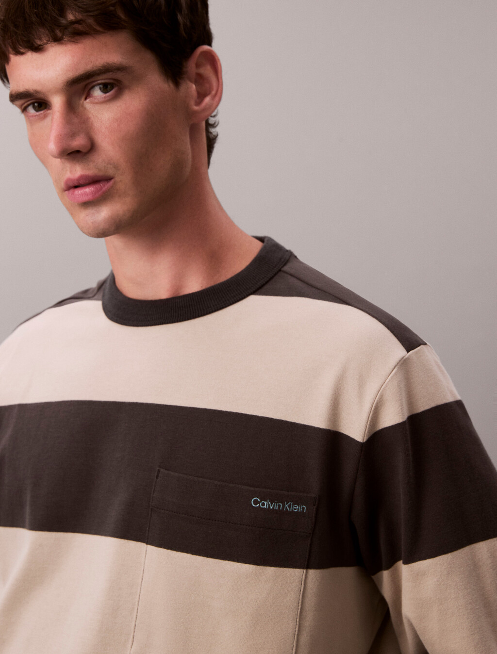 Camiseta holgada de algodón con rayas