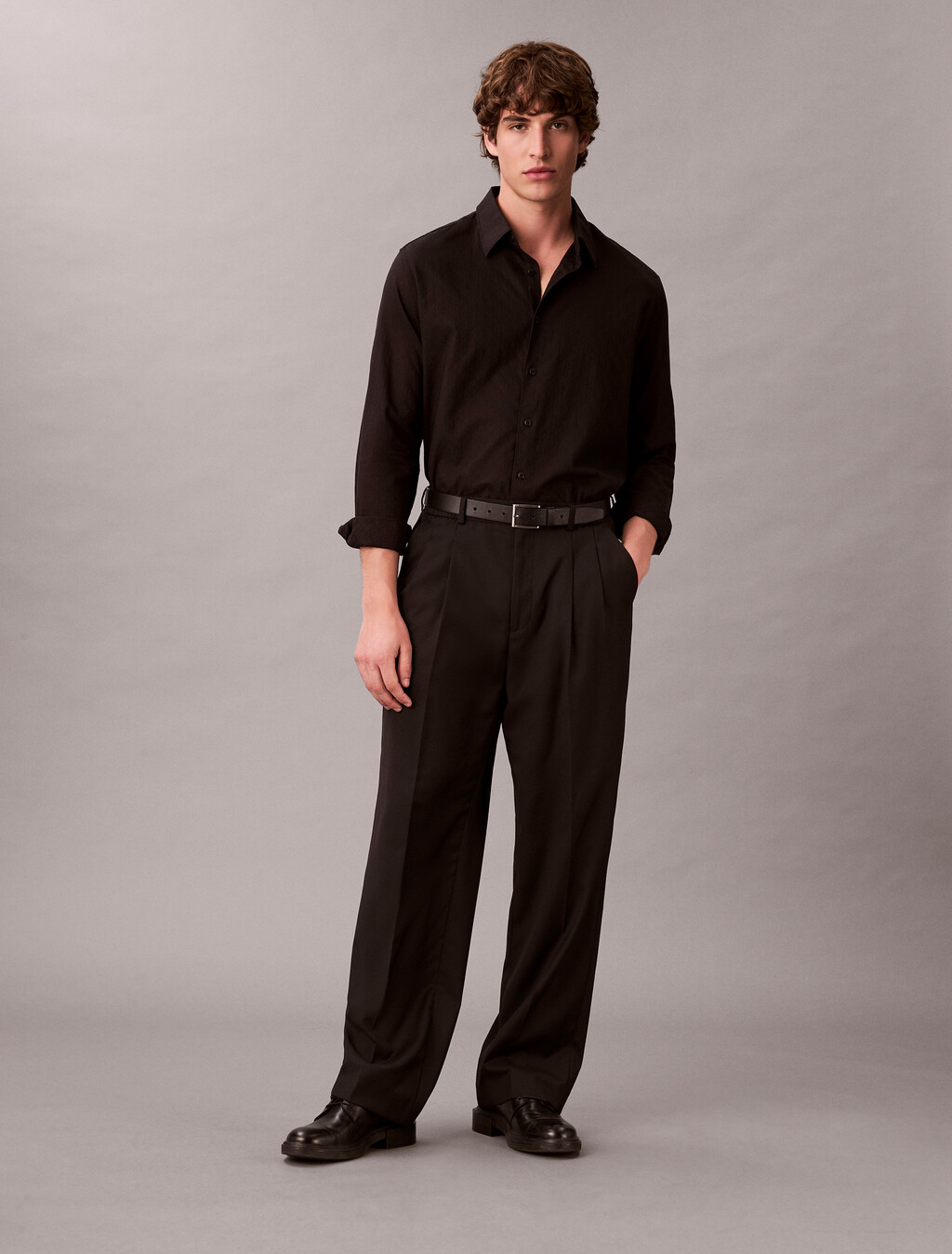 Camisa Easy Shirt con emblema Jacquard