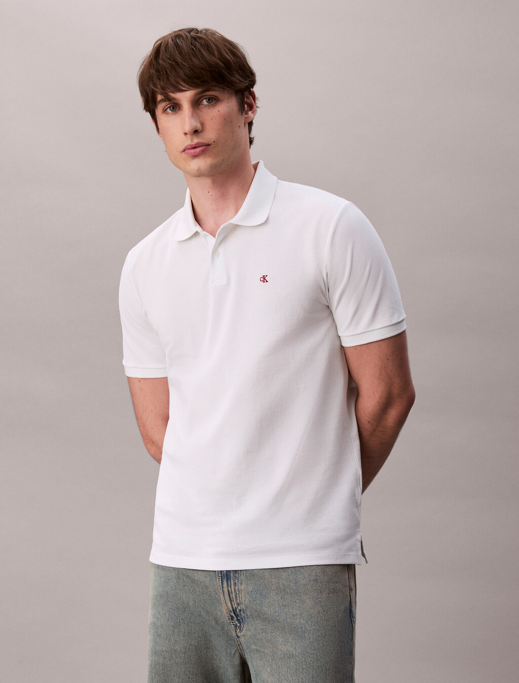 Polo de Piqué de Algodón con Monograma