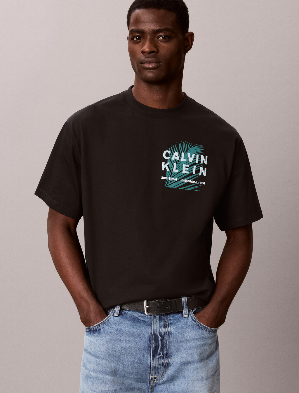 Camiseta holgada con estampado de palmera Resort