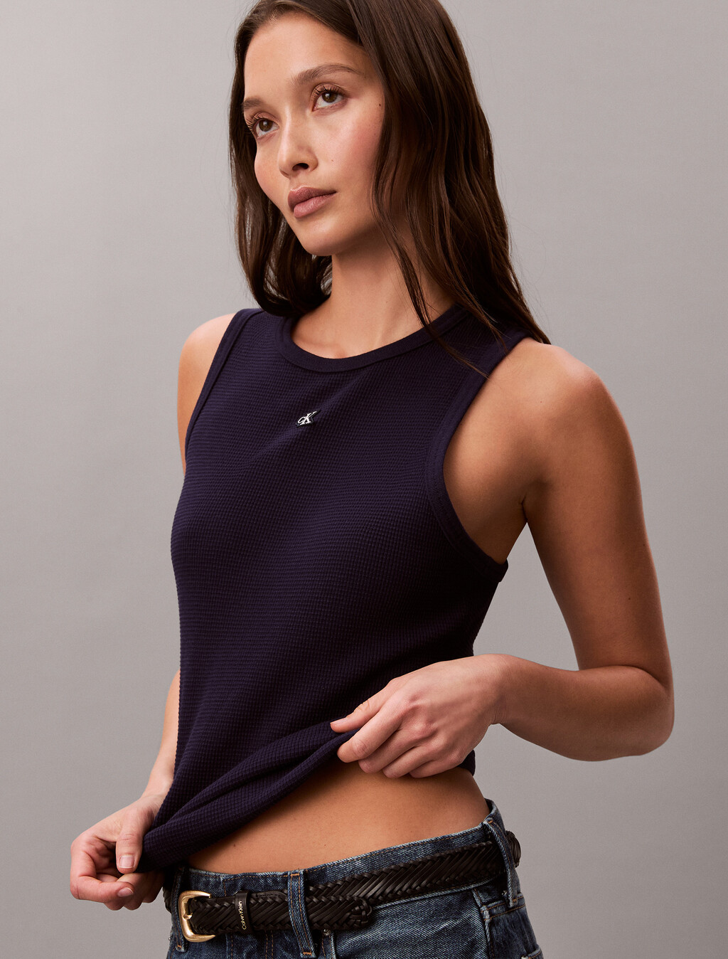 Top racerback de waffle ajustado