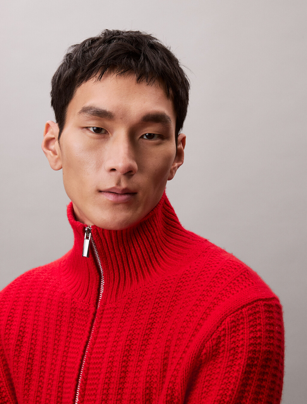 Suéter de cuello alto de cashmere con cremallera para Año Nuevo Lunar