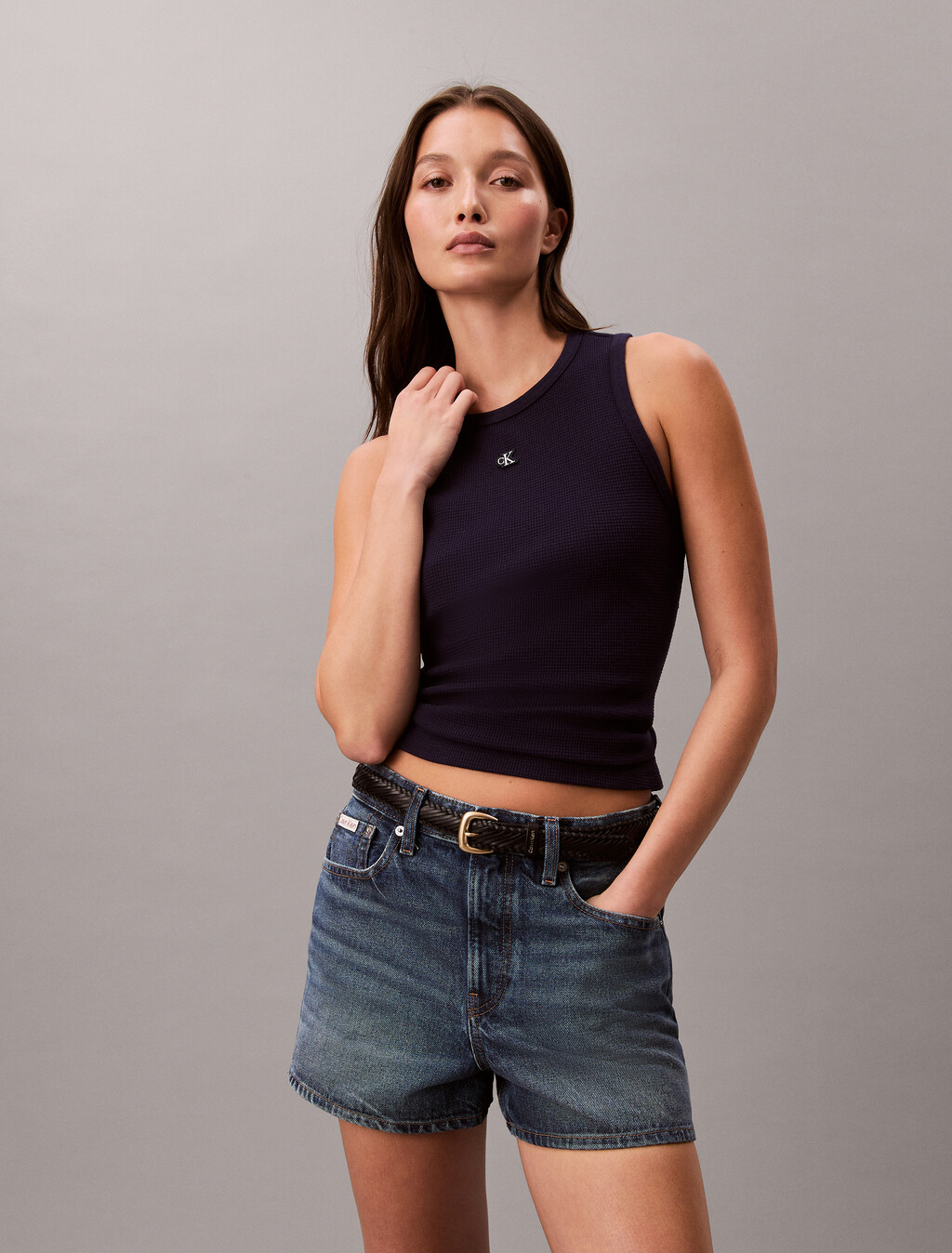 Top racerback de waffle ajustado