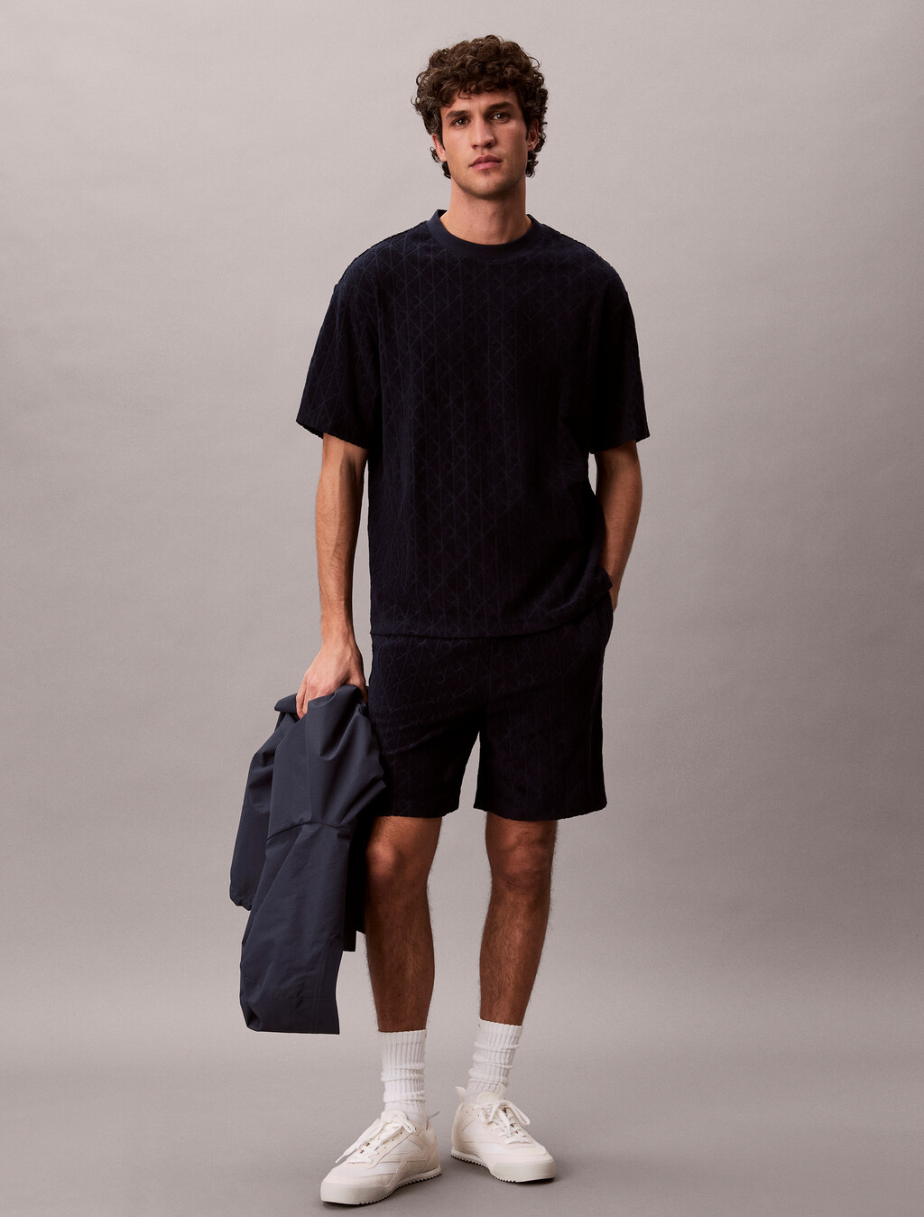 Pantalones cortos de terry con logotipo emblema
