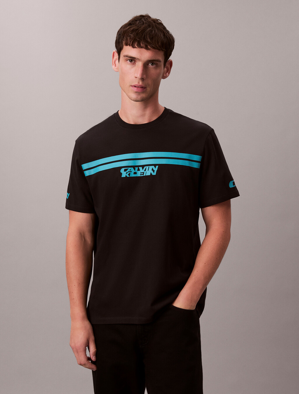 Camiseta con estampado de rayas de carreras