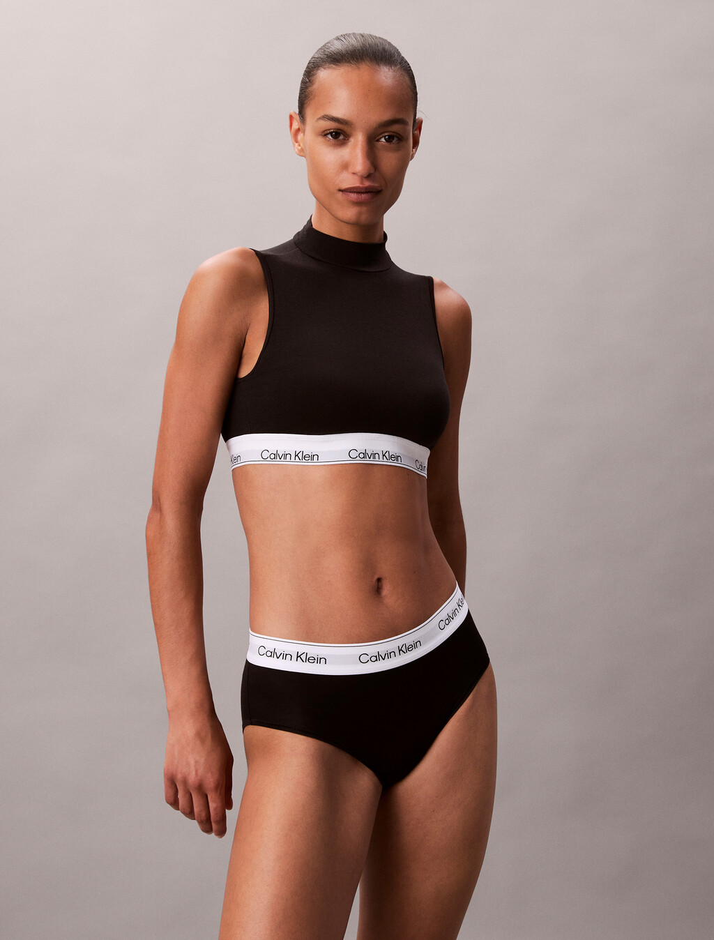 Bralette con cuello vuelto ligeramente forrado - Icon Cotton Modal