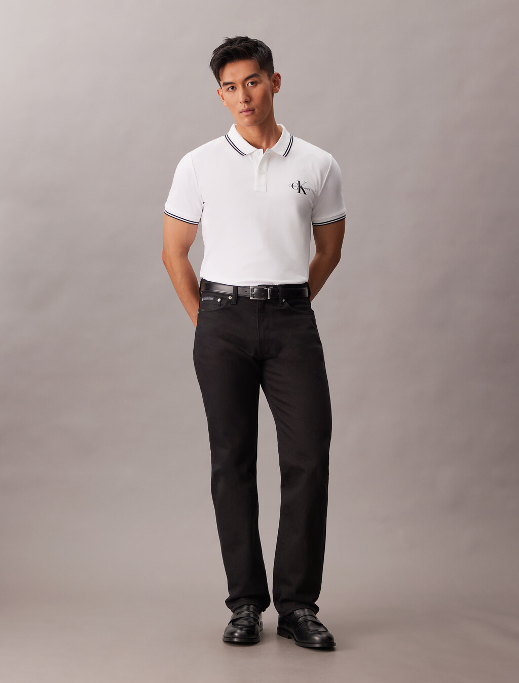 Polo Slim con punta monograma
