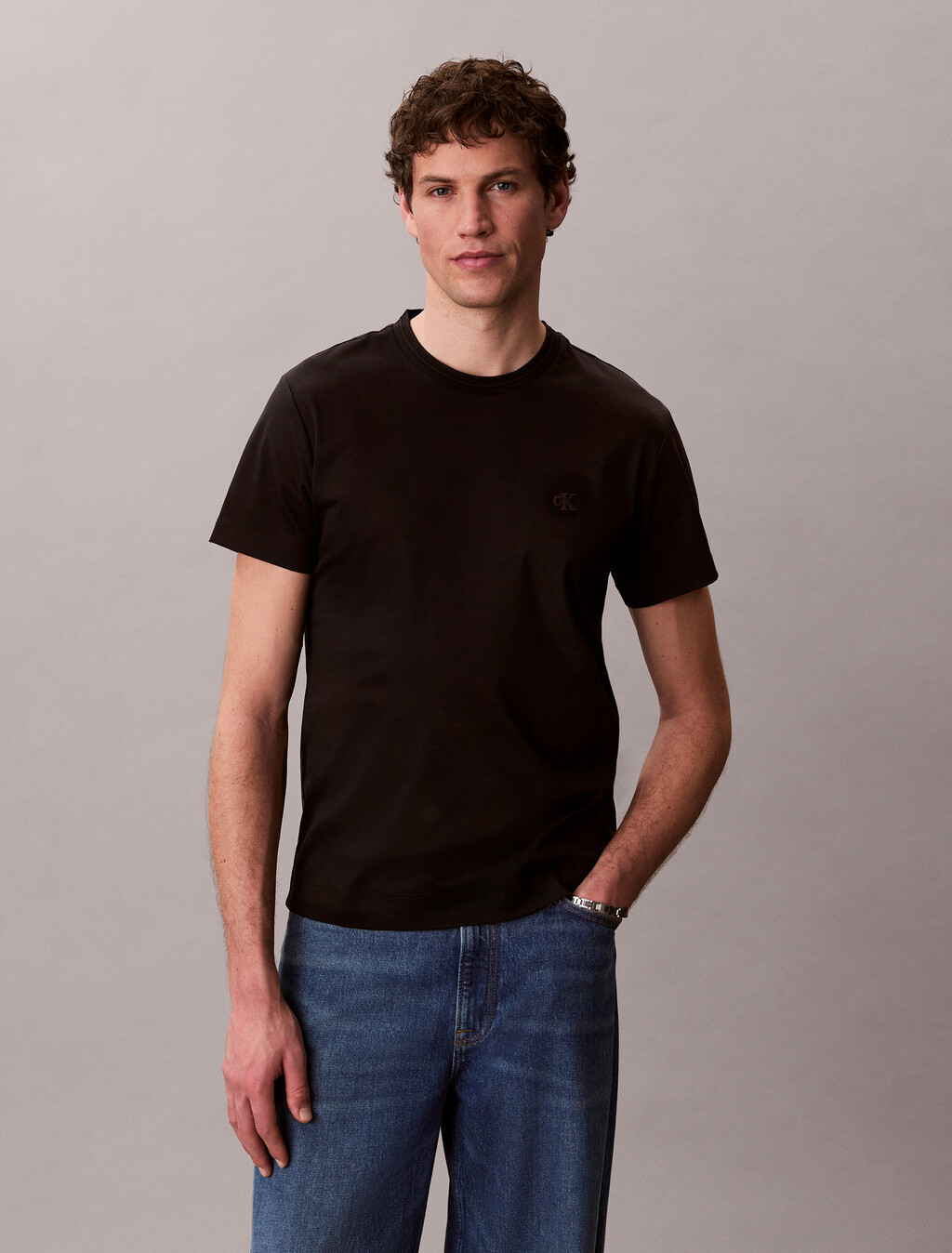 Camiseta de cuello redondo de algodón Supima de doble punto premium