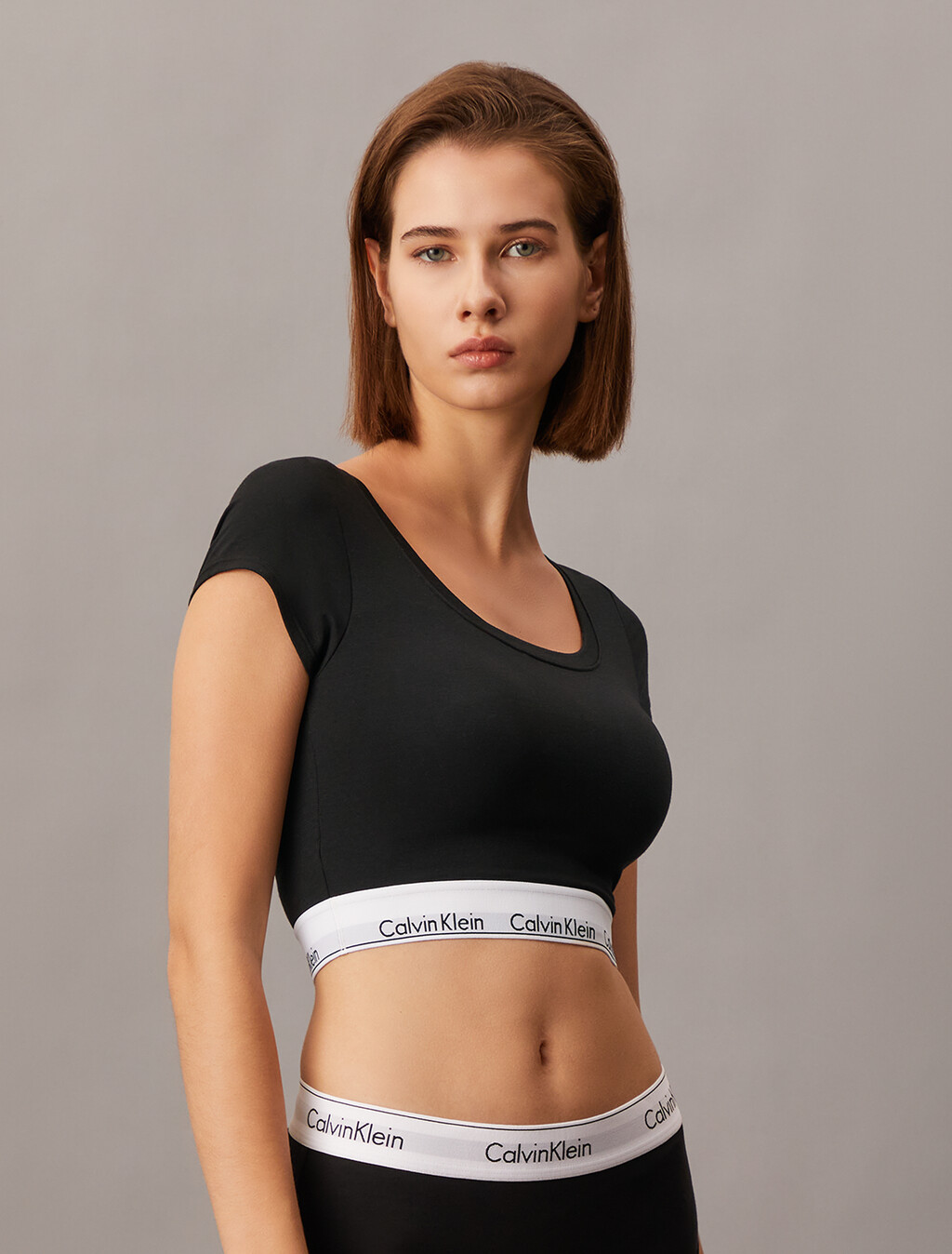 Camiseta de algodón con diseño de icono Bralette