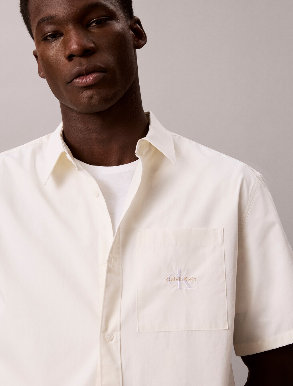 Camisa holgada de popelín de algodón lavado