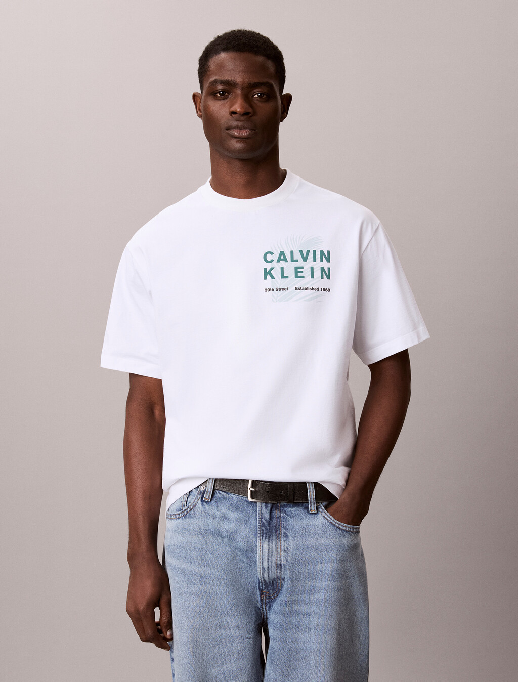 Camiseta holgada con estampado de palmera Resort