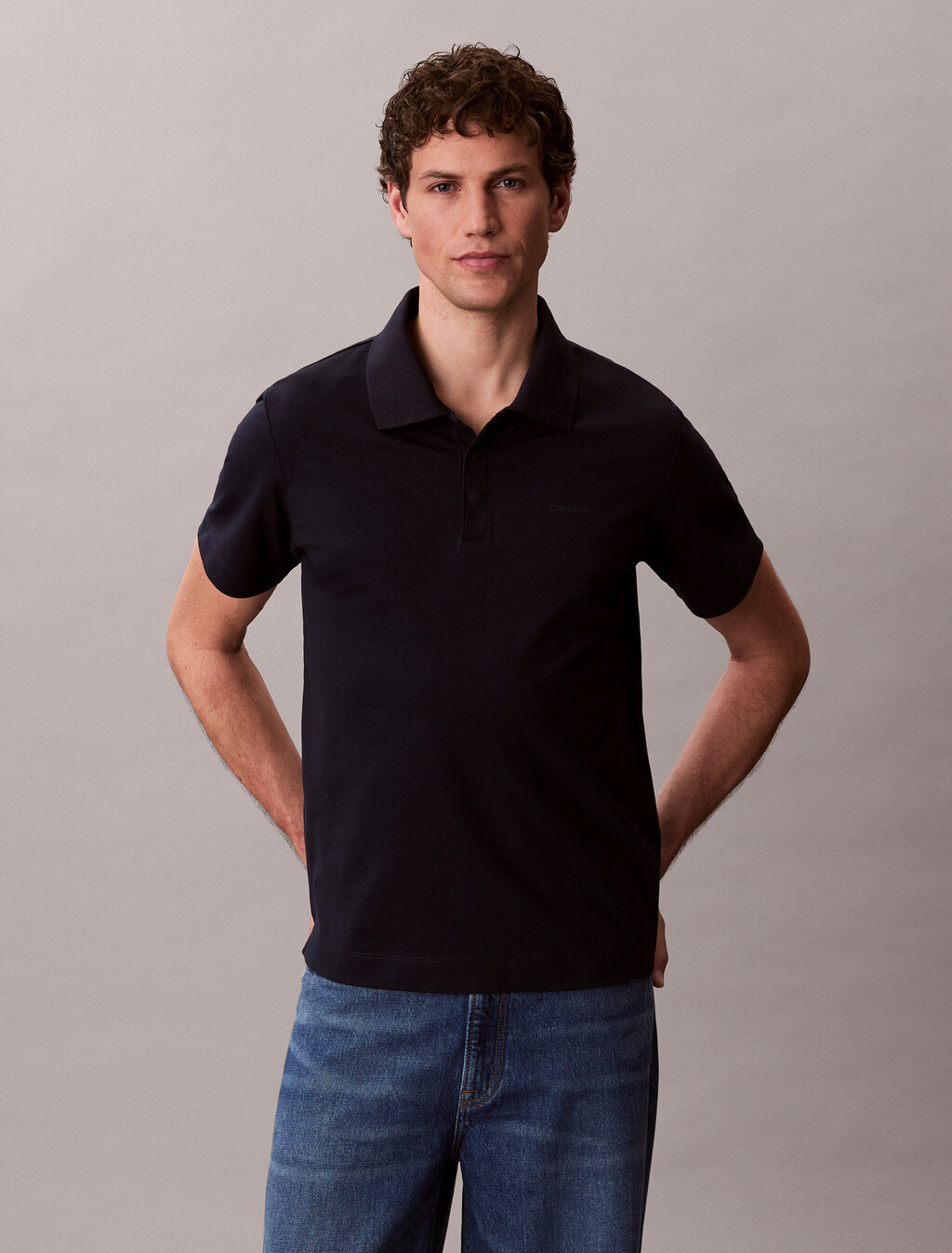 Camiseta de piqué de mezcla de algodón