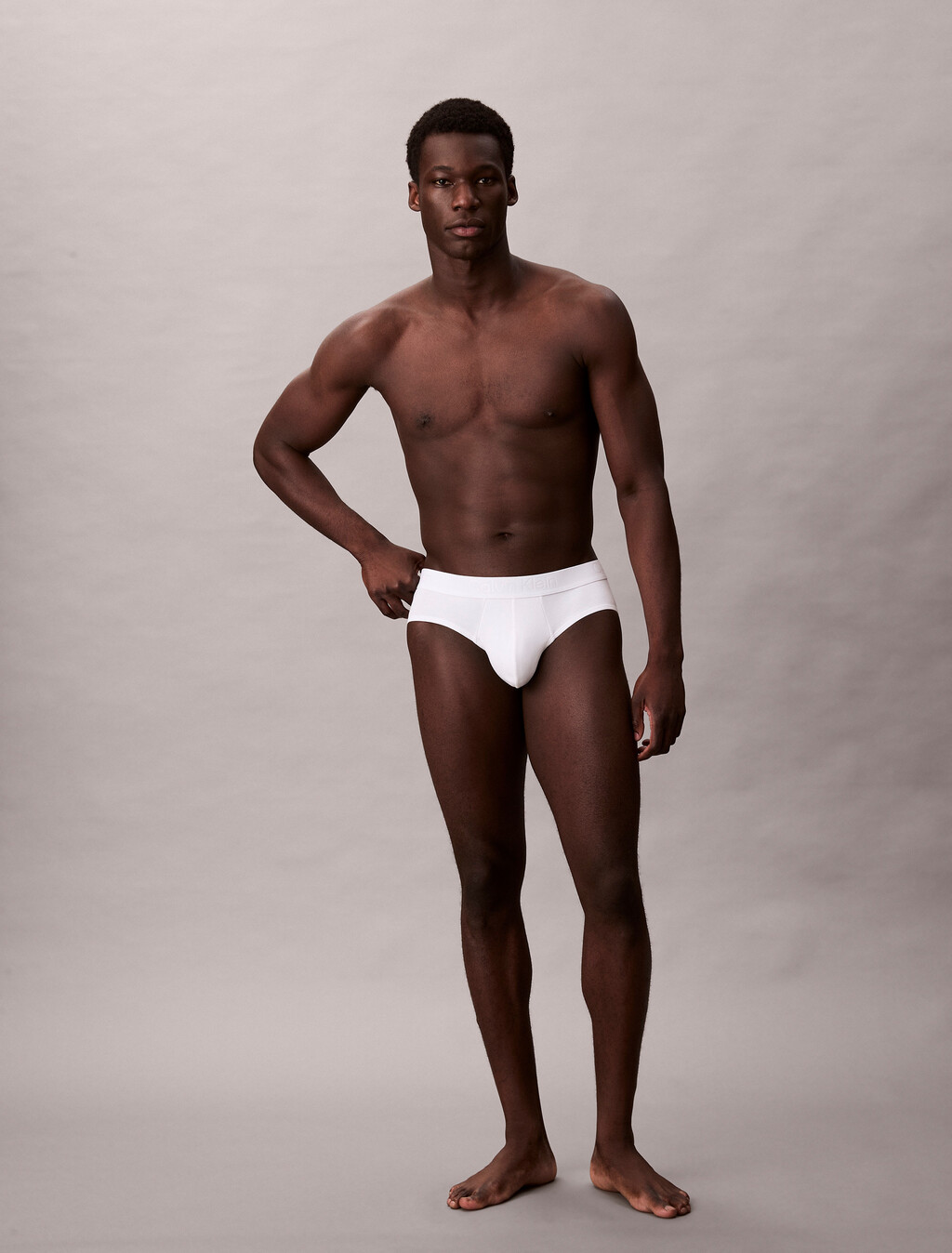 Briefs de cintura baja de algodón elástico CK Black