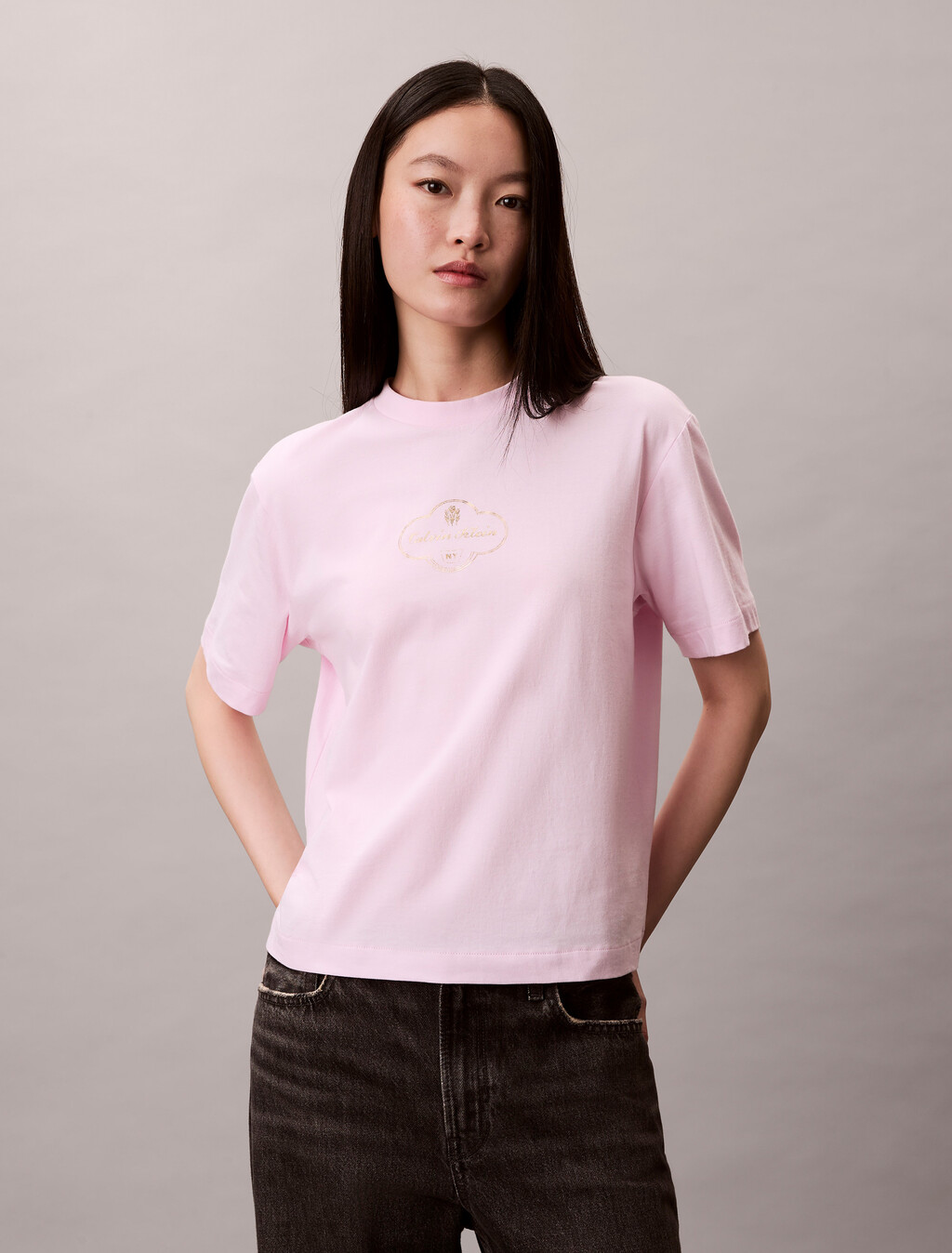 Camiseta recta con estampado de logo de cóctel