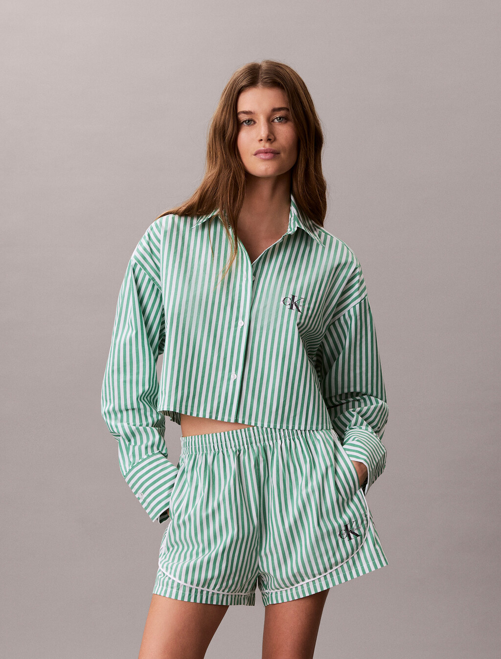 Camisón de algodón popelín corto