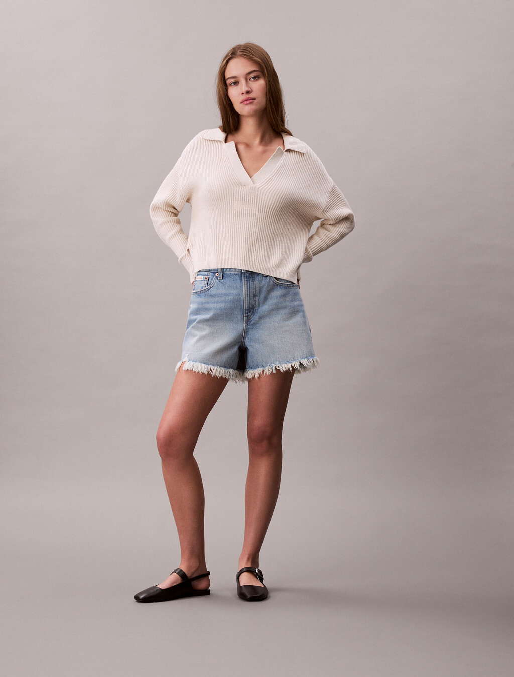 Pantalones cortos de mezclilla desgastada estilo años 90