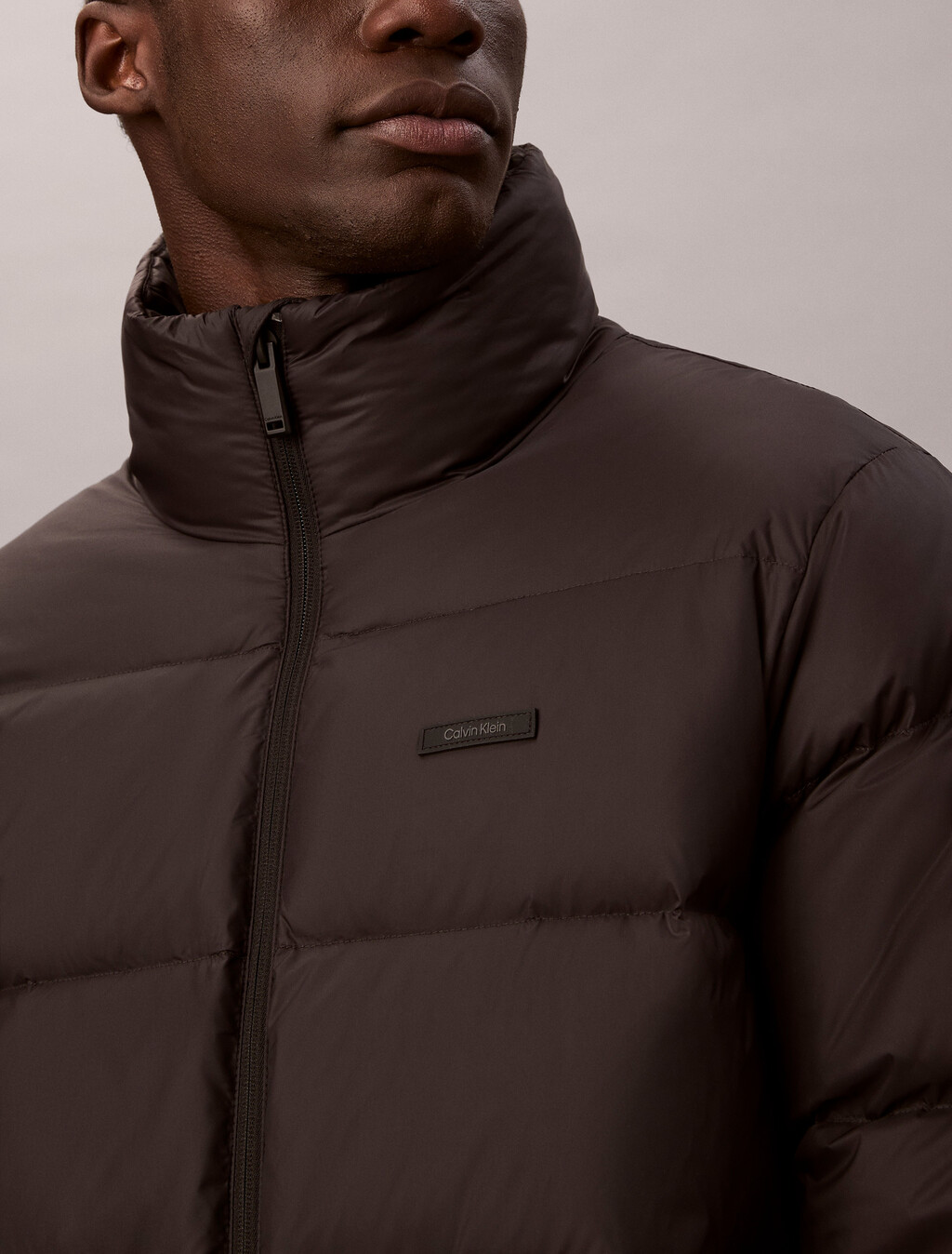 Chaqueta acolchada con canalé