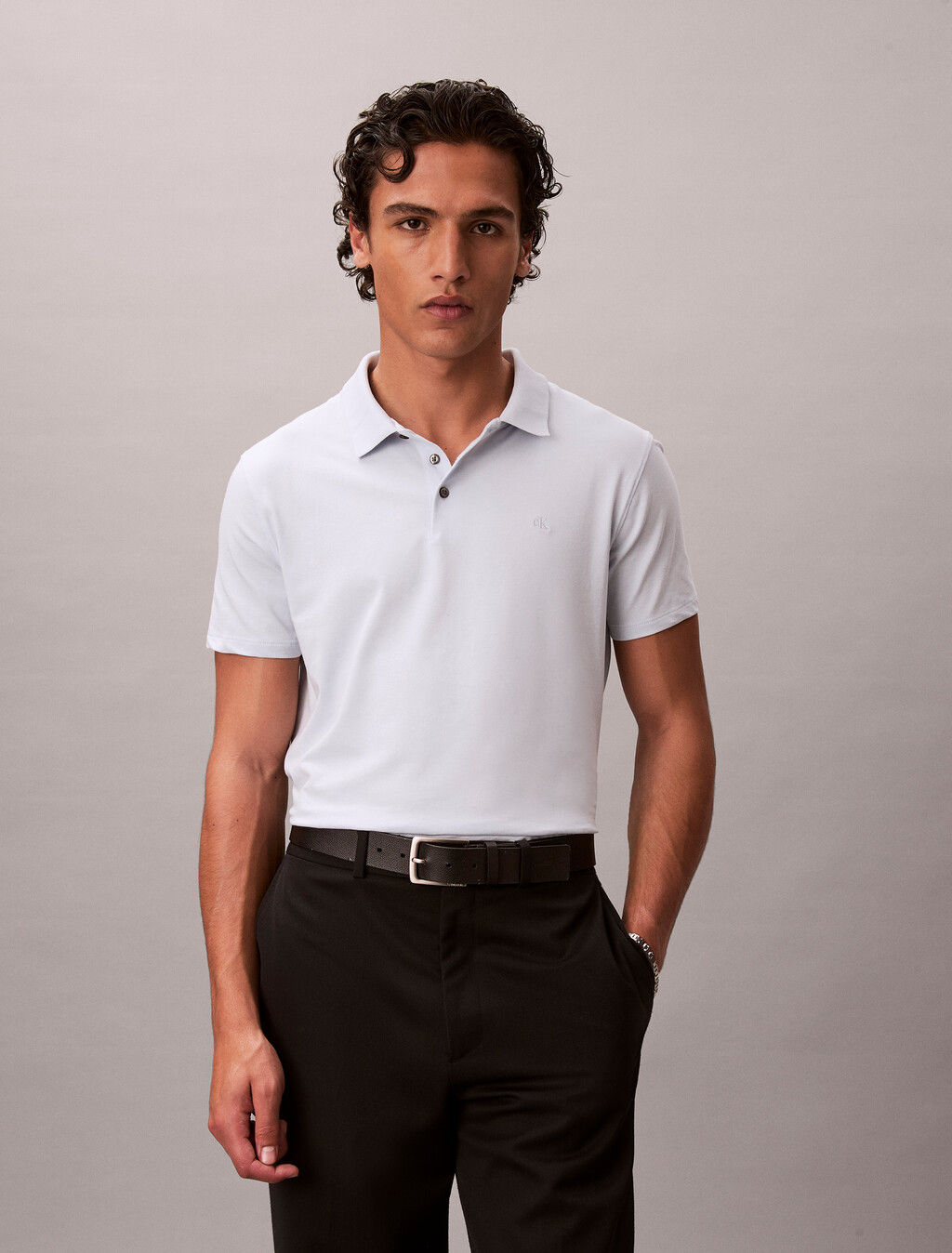 Polo slim de algodón elástico
