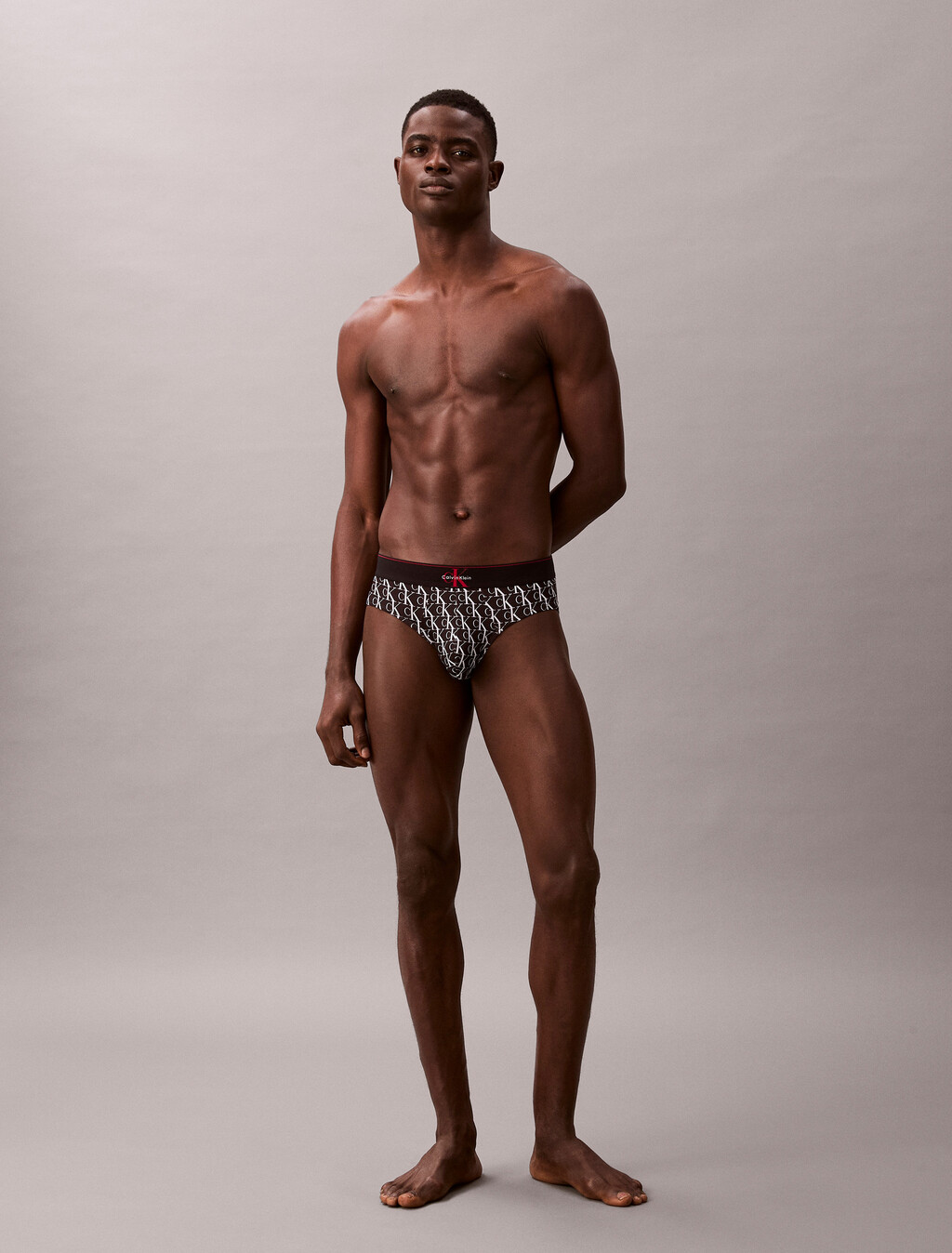 Briefs de cintura baja de microfibra con estampado de monograma