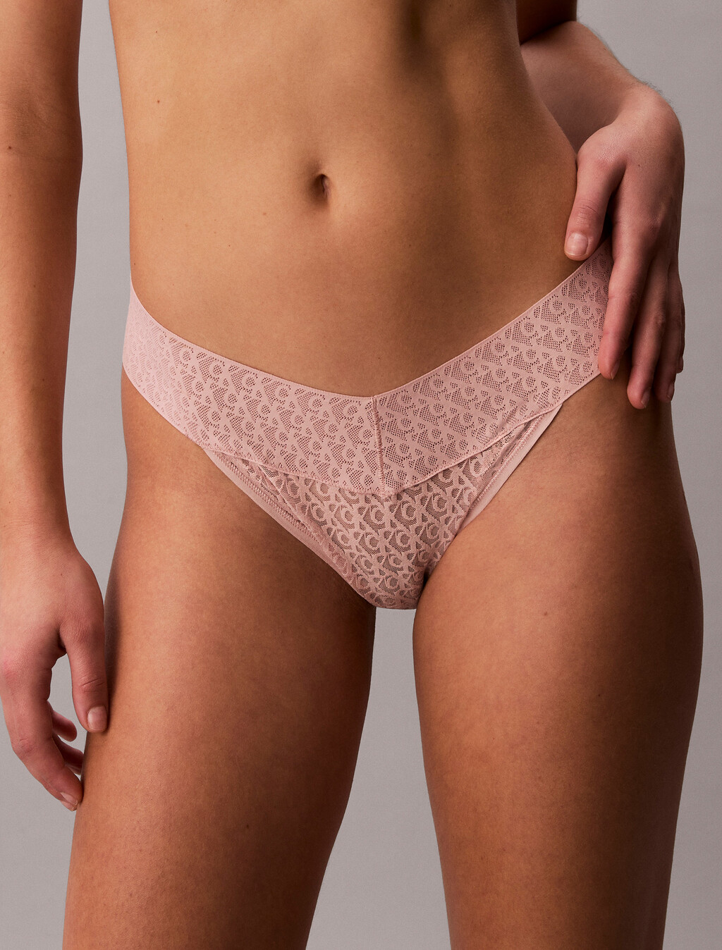 Briefs de bikini de cintura baja - Encaje con logo Icon