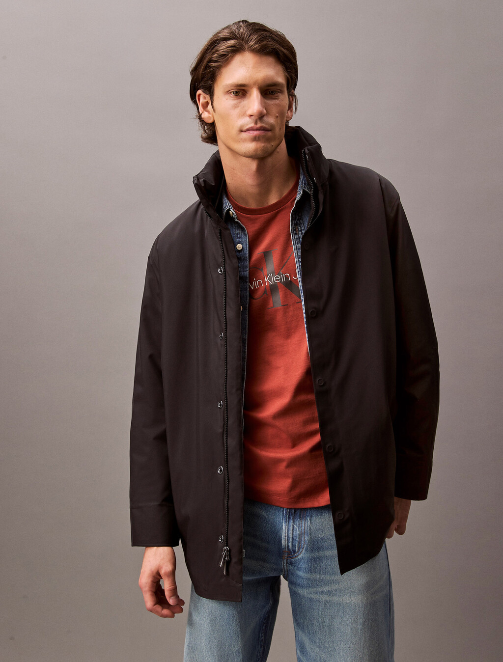 Chaqueta acolchada de longitud media pesada