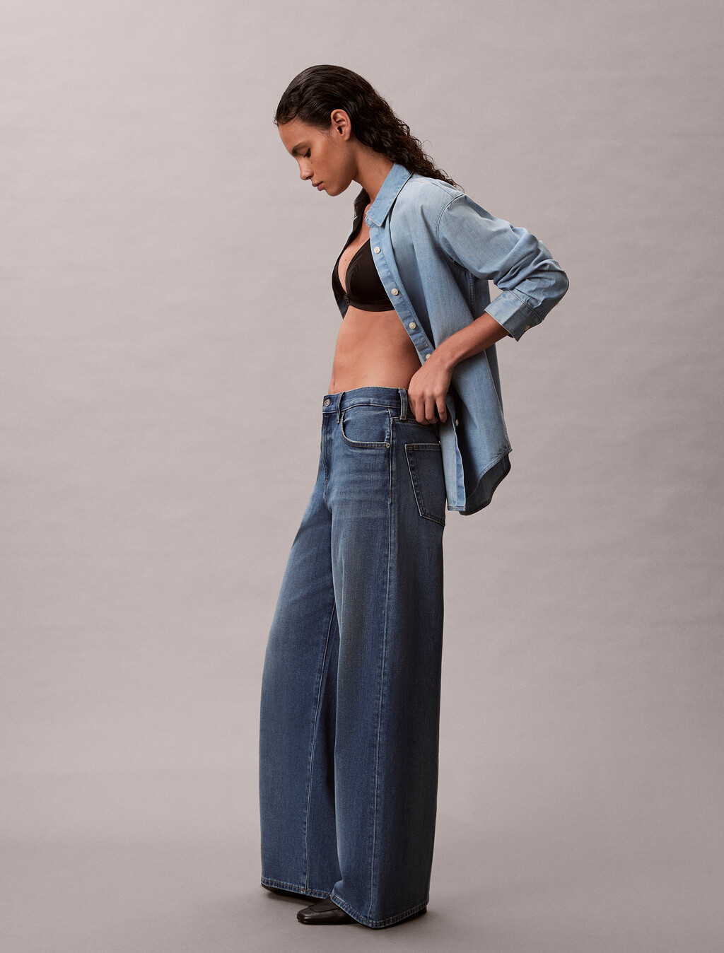 Pantalones Vaqueros de Pierna Ancha 37.5