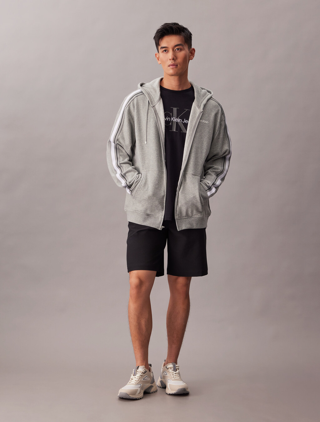 Sudadera con cremallera de felpa francesa mezcla de algodón