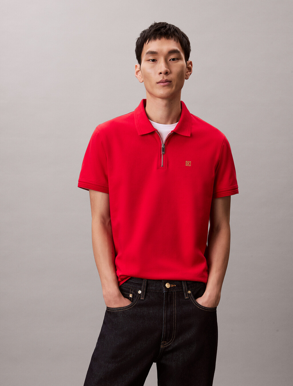 Polo ajustado con emblema CK de Año Nuevo Lunar