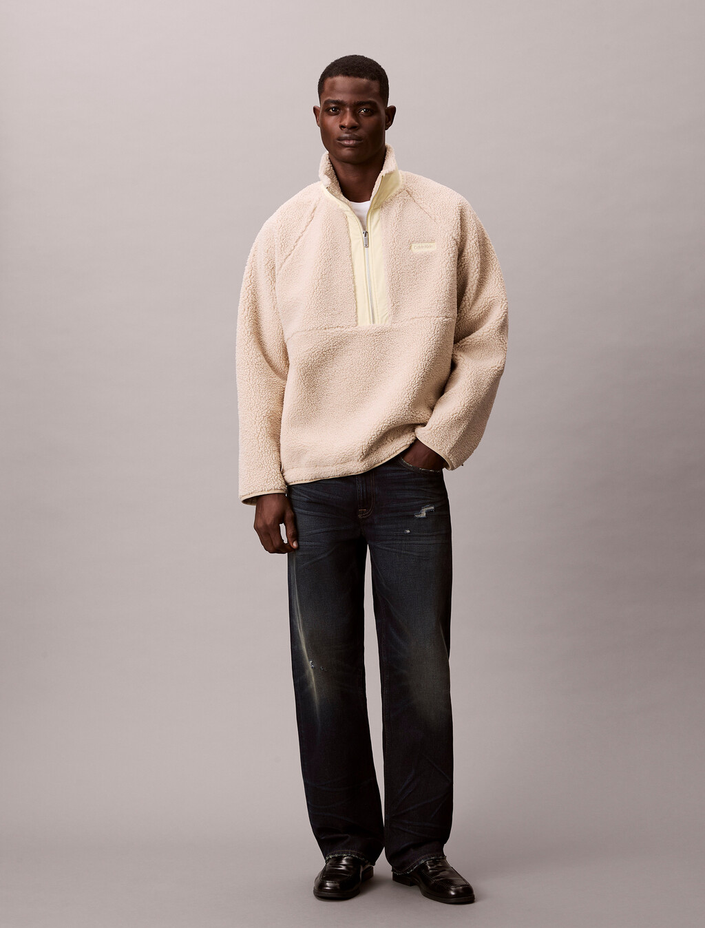 Sudadera con cuello vuelto y cremallera 1/4 de Sherpa