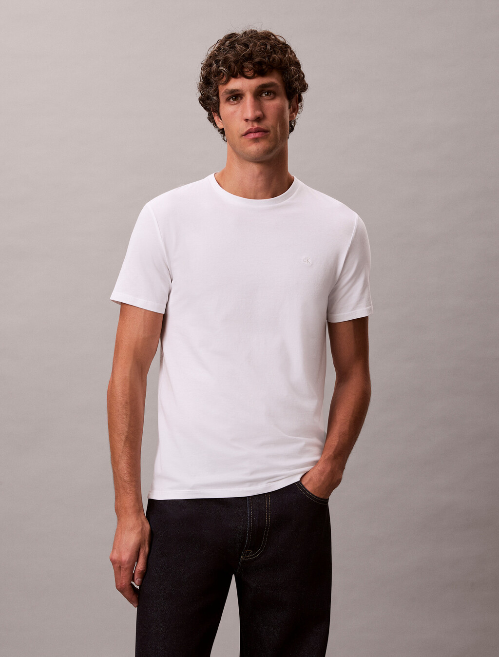 Camiseta ajustada de algodón elástico