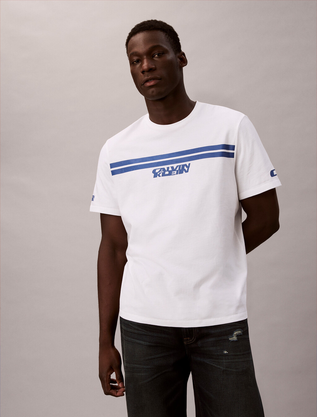 Camiseta con estampado de rayas de corredor