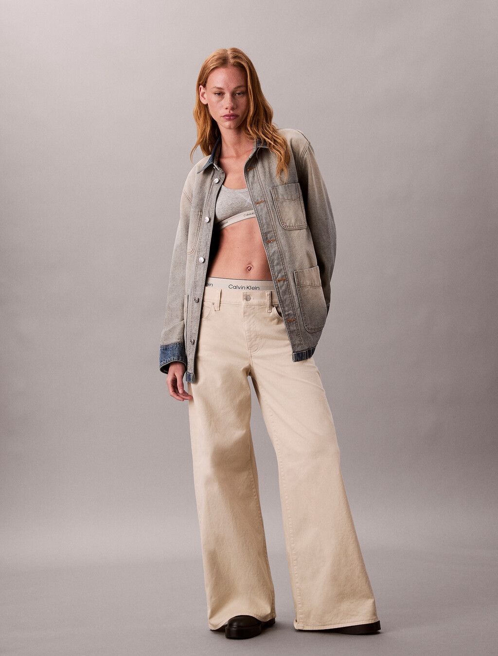 Pantalones de Tafetán de Pierna Super Ancha