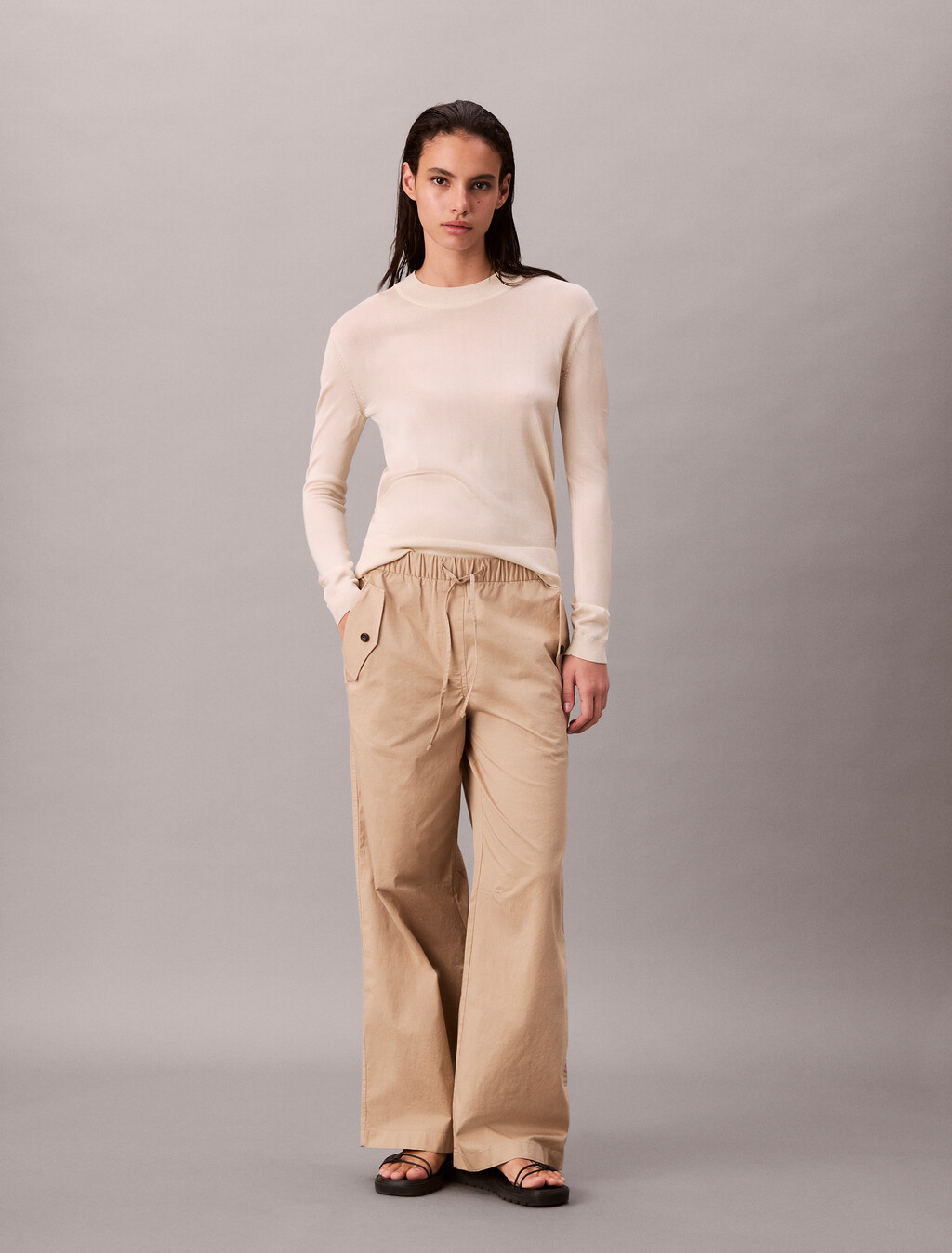 Pantalones de Gabardina de Algodón