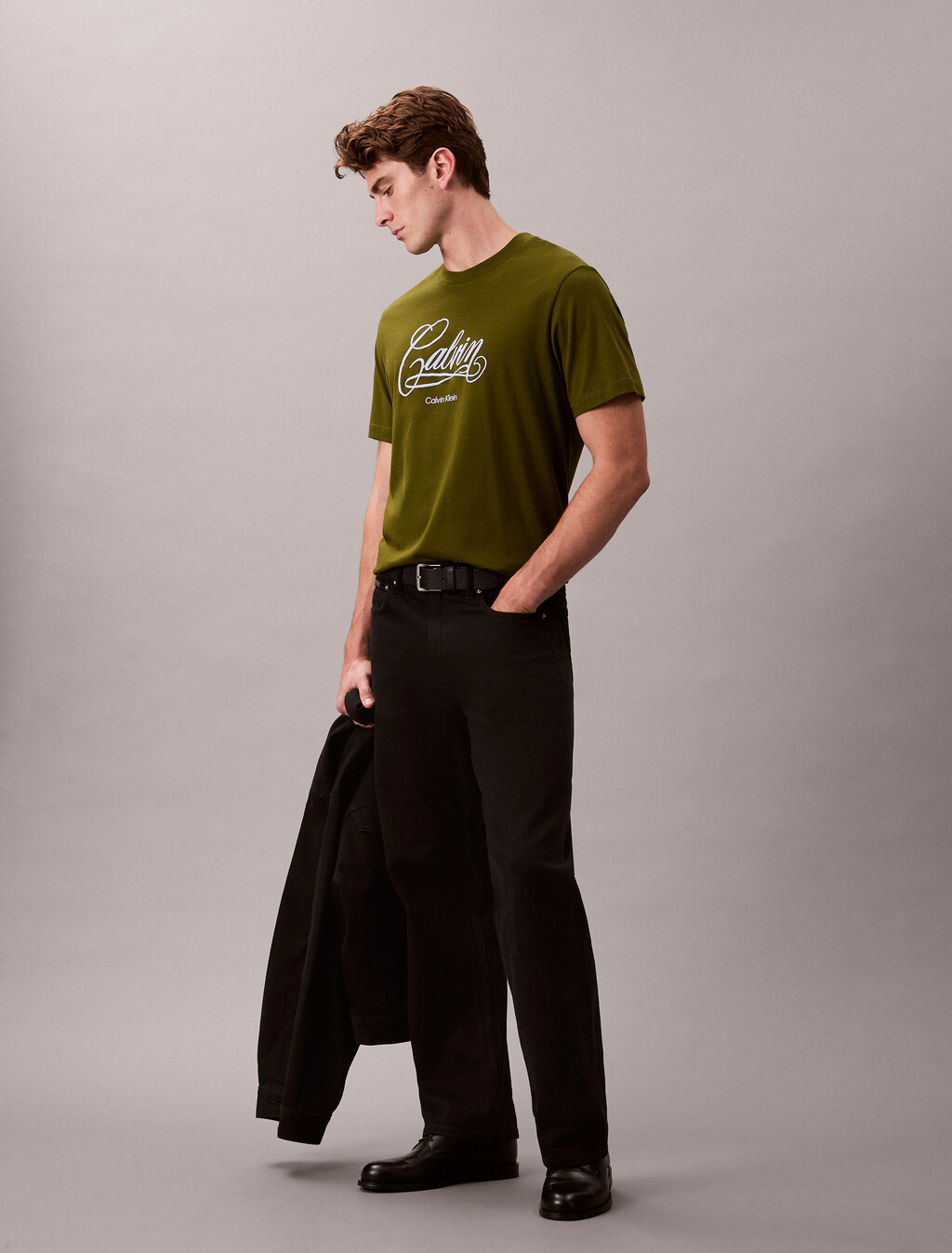 Camiseta suelta con estampado de logo Script