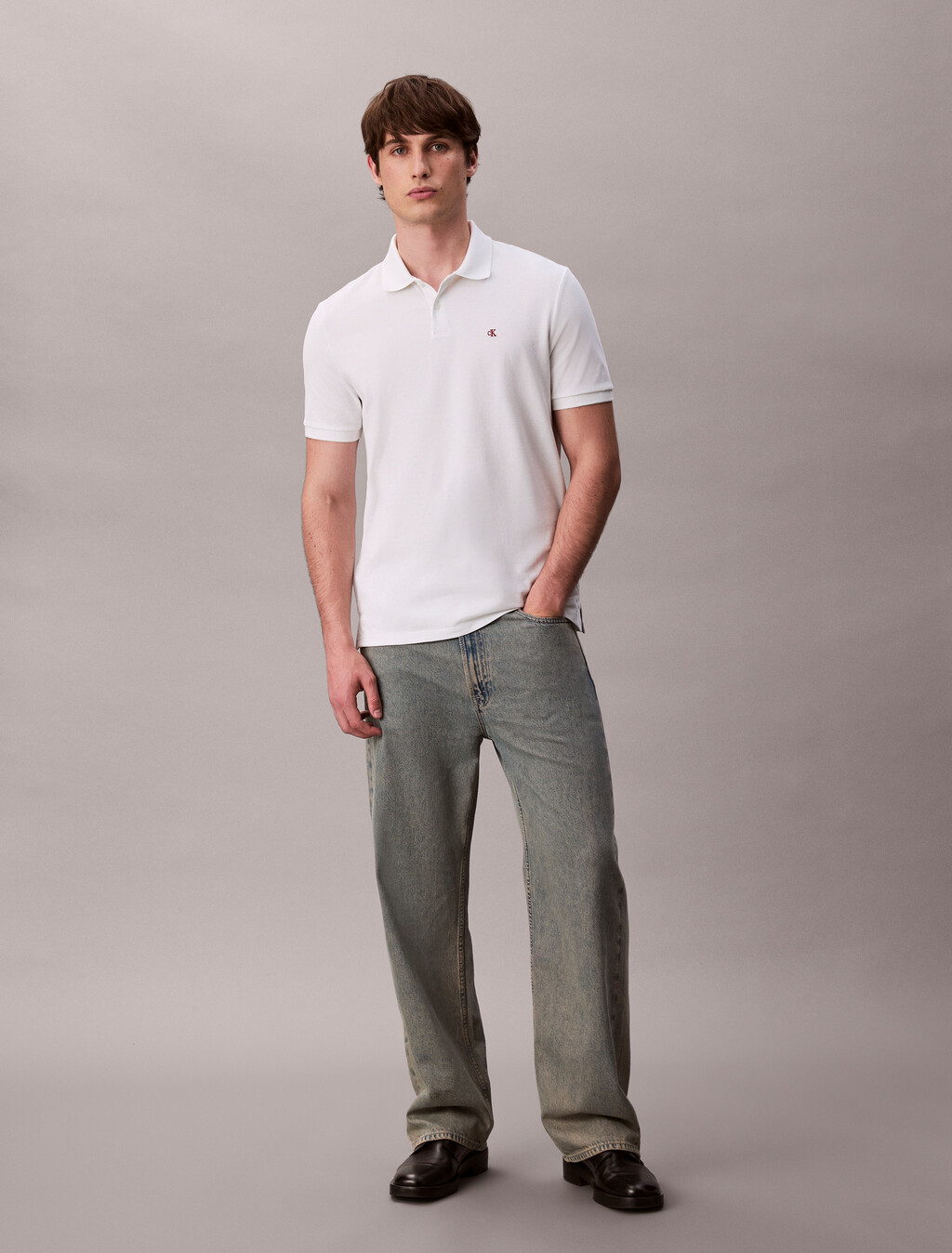 Polo de Piqué de Algodón con Monograma