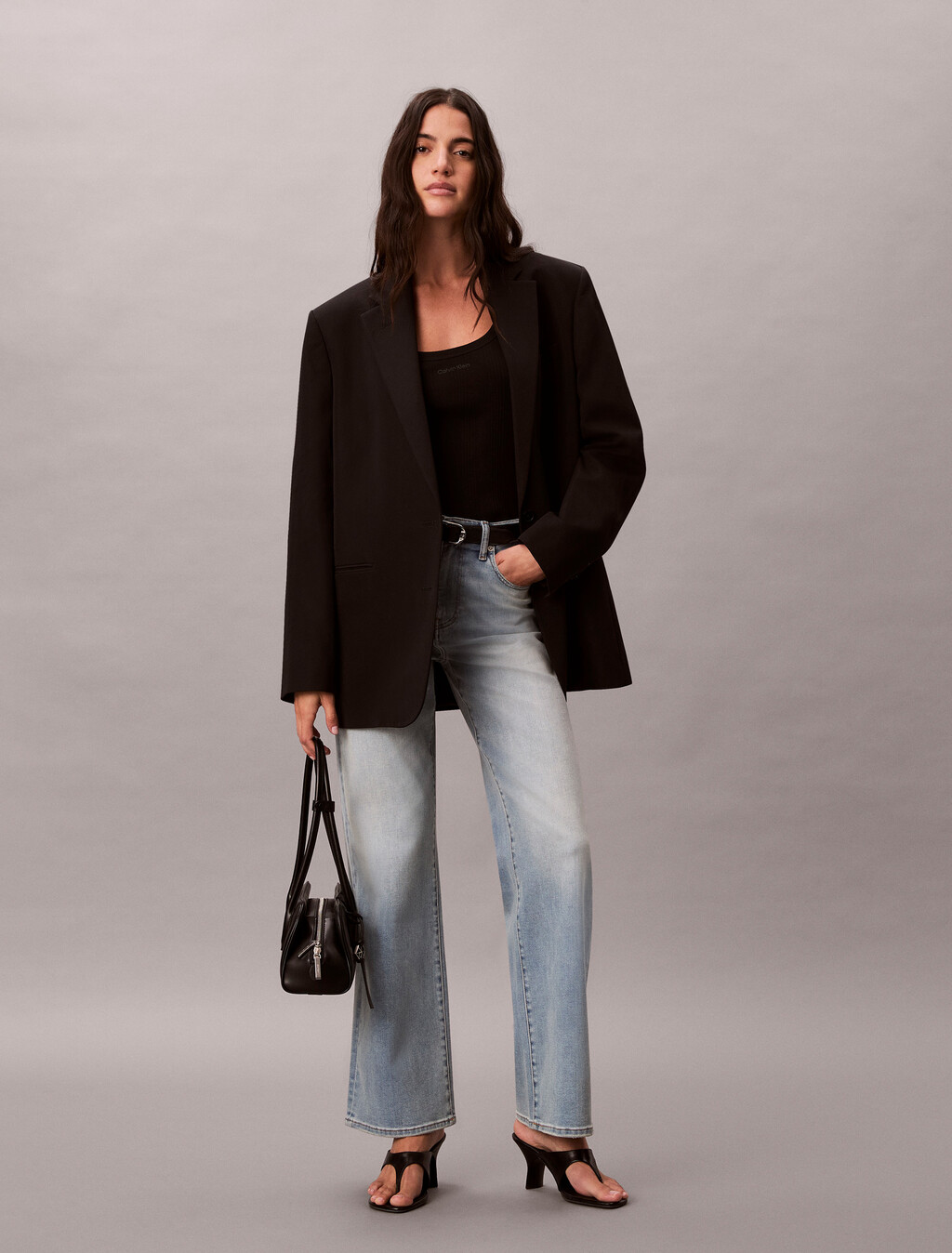 Pantalones vaqueros de pierna ancha de cintura alta 37.5